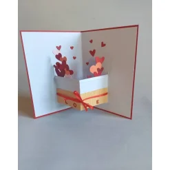 Valentinstagskarten|IdeenOase Pop-Up Valentinskarte mit Herzen – Aufstellkarte zum Valentinstag | Handgemachte Liebeskarte