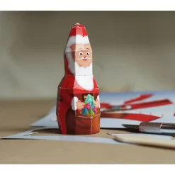 Clearance Postkarte Weihnachtsmann zum Selberbauen. Bastelbogen Nikolaus als Flyer von , DIY 210x105mm Weihnachtskarten