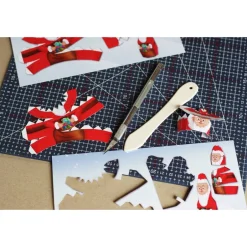 Clearance Postkarte Weihnachtsmann zum Selberbauen. Bastelbogen Nikolaus als Flyer von , DIY 210x105mm Weihnachtskarten