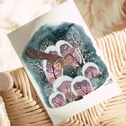 Weihnachtskarten|Witchy Things by Carasusan Postkarten-Set Wintermärchen | Magischer Winterzauber in Aquarell