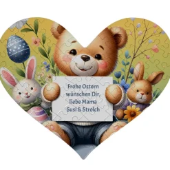 Discount Puzzle zu Ostern mit eigenem Text als Einladung Gutschein Grußkarte Osterkarten