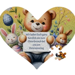 Discount Puzzle zu Ostern mit eigenem Text als Einladung Gutschein Grußkarte Osterkarten