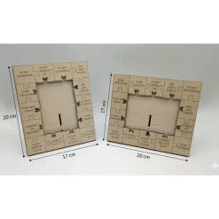 Valentinstagsgeschenke|Spessart Print Puzzle-Liebe – Personalisierbarer Laser-Holzrahmen mit Gravur & Puzzle-Design