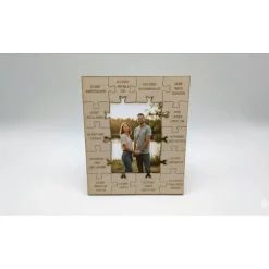 Valentinstagsgeschenke|Spessart Print Puzzle-Liebe – Personalisierbarer Laser-Holzrahmen mit Gravur & Puzzle-Design