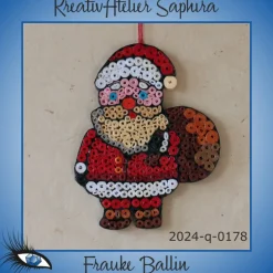 ►2024-q-0176◄ kleines Weihnachtsmännlein mit Sack auf dem Rückem 2 Weihnachtsdeko
