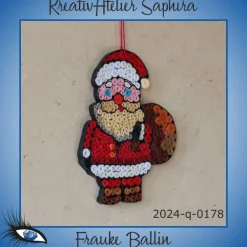 ►2024-q-0176◄ kleines Weihnachtsmännlein mit Sack auf dem Rückem 2 Weihnachtsdeko