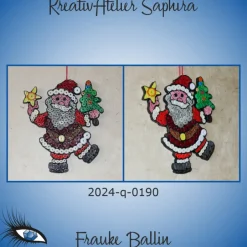 Clearance ►2024-q-0190◄ tanzendes Weihnachtsmännlein mit Baum und Stern Weihnachtsdeko