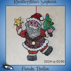 Clearance ►2024-q-0190◄ tanzendes Weihnachtsmännlein mit Baum und Stern Weihnachtsdeko