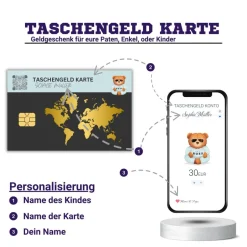 Geldgeschenke|QrCode-Galerie QrCode Taschengeldkarte | Personalisiertes Geldgeschenk | Boss Teddy