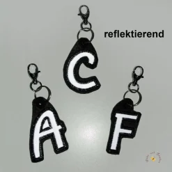 Online Reflektierendes Schlüsselband in Buchstabenform Monogramm Taschenanhänger zur Einschulung Kindergarten Geschenkidee Kinder Einschulung