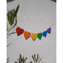 Geschenke|TiJaPapierDeko Regenbogen Girlande Wimpelkette CSD Rainbow Pride lgbtq+ Herzen