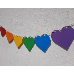 Geschenke|TiJaPapierDeko Regenbogen Girlande Wimpelkette CSD Rainbow Pride lgbtq+ Herzen