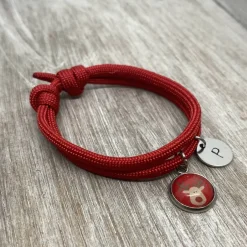 Discount Rentier Armband Cabochon mit Initialen - Geschenk zu Weihnachten Weihnachtsaccessoires