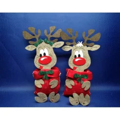 Best Rentier mit Säckchen in verschiedenen Farben Junge oder Mädchen mit Name oder Schild, Ideal als Geldgeschenk Nikolaus We Säckchen & Beutel