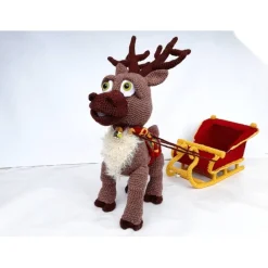 Weihnachtsdeko|MRWolldesign Rentier Schlitten LED Lichterkette – Weihnachtsdeko Advent Handarbeit