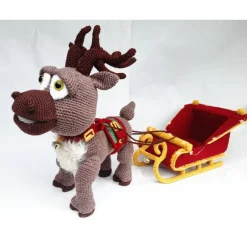 Weihnachtsdeko|MRWolldesign Rentier Schlitten LED Lichterkette – Weihnachtsdeko Advent Handarbeit