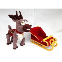 Weihnachtsdeko|MRWolldesign Rentier Schlitten LED Lichterkette – Weihnachtsdeko Advent Handarbeit
