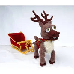 Weihnachtsdeko|MRWolldesign Rentier Schlitten LED Lichterkette – Weihnachtsdeko Advent Handarbeit
