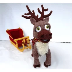 Weihnachtsdeko|MRWolldesign Rentier Schlitten LED Lichterkette – Weihnachtsdeko Advent Handarbeit