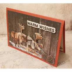 Weihnachtskarten|Teufelinchens_Ideen_Shop Rentiere - Warm Wishes - Weihnachtskarte