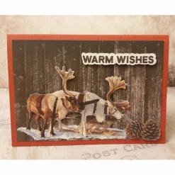 Weihnachtskarten|Teufelinchens_Ideen_Shop Rentiere - Warm Wishes - Weihnachtskarte