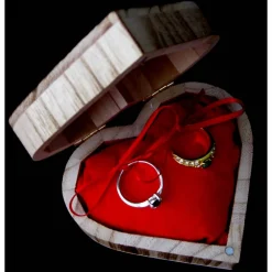 Best RINGBOX aus HOLZ HERZ Ringkissen personalisiert Vintage Hochzeit Rustikale Deko Ringschachtel Eheringe Ringkästchen Ringschatulle Aufdruck Ringkissen
