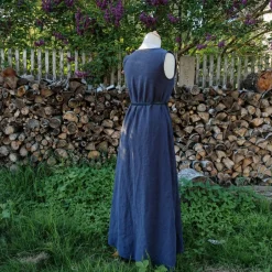 Kostüme Für Erwachsene|Toraxacum Ärmelloses Wikinger Leinen Kleid in verschiedenen Farben, Sommer Unterkleid Mittelalter, langes Leinenkleid