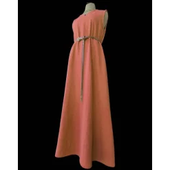 Kostüme Für Erwachsene|Toraxacum Ärmelloses Wikinger Leinen Kleid in verschiedenen Farben, Sommer Unterkleid Mittelalter, langes Leinenkleid