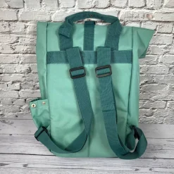 Kinderrucksack|Handmadelovebytanja Roll Top Rucksack mit Safari Tieren und Namen bestickt I Kindergartentasche personalisiert I Tasche für Kinder