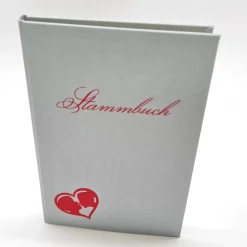 Hochzeitsgästebuch|Buchbinderei Frühauf Romantisches Stammbuch Standardformat Herz mit küssendem Brautpaar