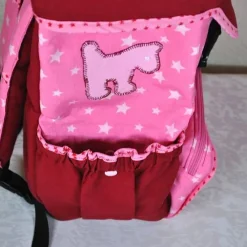 Best Rosa Rucksack mit Hunden und Sternen, für Kinder ab 6 Jahren, handgenäht Kinder Kinderrucksack