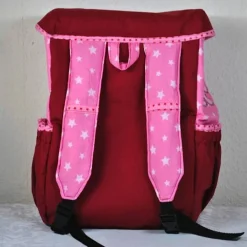 Best Rosa Rucksack mit Hunden und Sternen, für Kinder ab 6 Jahren, handgenäht Kinder Kinderrucksack