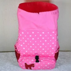 Best Rosa Rucksack mit Hunden und Sternen, für Kinder ab 6 Jahren, handgenäht Kinder Kinderrucksack