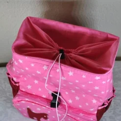 Best Rosa Rucksack mit Hunden und Sternen, für Kinder ab 6 Jahren, handgenäht Kinder Kinderrucksack