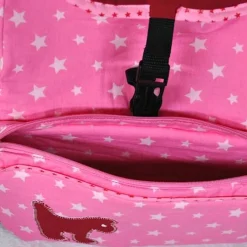 Best Rosa Rucksack mit Hunden und Sternen, für Kinder ab 6 Jahren, handgenäht Kinder Kinderrucksack