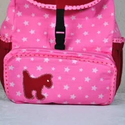 Best Rosa Rucksack mit Hunden und Sternen, für Kinder ab 6 Jahren, handgenäht Kinder Kinderrucksack