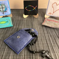 New Rosenkranztasche aus Filz, verschiedene Designs, Kommunion, Rosenkranz Rosenkranztäschchen