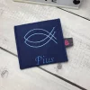 New Rosenkranztasche Fische mit Name. Kommunion Gotteslobhülle
