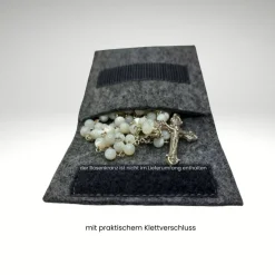 Hot Rosenkranztasche ICHTYS Fisch Filzetui Rosenkranztäschchen Farbwahl Rosenkranztäschchen