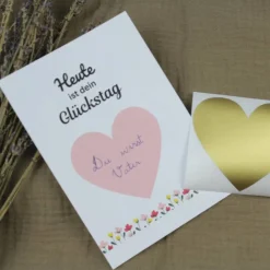 Best Rubbelkarte Rubbellose selber machen Gutscheinkarten zum Selbstausfüllen Schwangerschaftsankündigung Valentinstag Mutter Einladungskarten