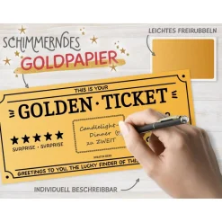 Gutscheine|KuschelICH Rubbelkarte zum selbstbeschriften Golden Ticket Gutschein Rubbellos