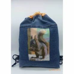 Sale Rucksack mit echter Eichhörnchen-Fotografie, Unikat Kinder Turnbeutel