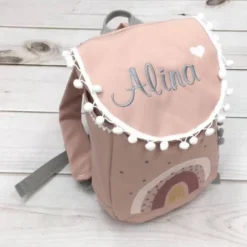 Kinderrucksack|Nstyle Fashion Rucksack mit Namen,  Rucksack mit Regenbogen, Kindergartenrucksack,