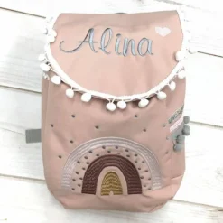 Kinderrucksack|Nstyle Fashion Rucksack mit Namen,  Rucksack mit Regenbogen, Kindergartenrucksack,