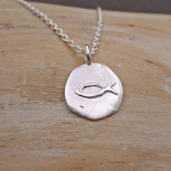 Clearance Runder Silberanhänger im Münzdesign 