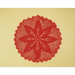 Best Rundes Häkeldeckchen rot Ø 25 cm Weihnachtsstern Weihnachtsdeko