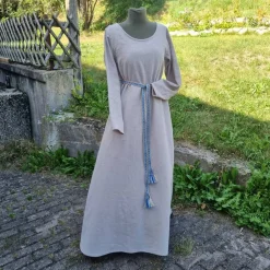 Online Rundhals Ausschnitt Wikinger Leinen Kleid, used look, Unterkleid, Mittelalter, stonewashed Leinen, Kostüme Für Erwachsene