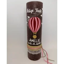 Sale RUSTICA VINTAGE-Look SHABBY Rustikal Taufkerze Fesselballon Ballon Taube Mädchen Kerze keine Folie Wachsbeschriftung Taufkerzen