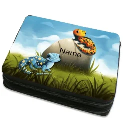 Salamander Federmäppchen inkl. Inhalt mit Name / personalisierbar Kinder Federmäppchen