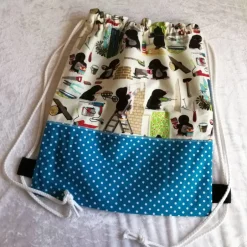 SALE: Turnbeutel für Kinder – Sportbeutel, Wechselwäsche Beutel, Handmade, Motiv fleißige Maulwürfe Kinder Turnbeutel